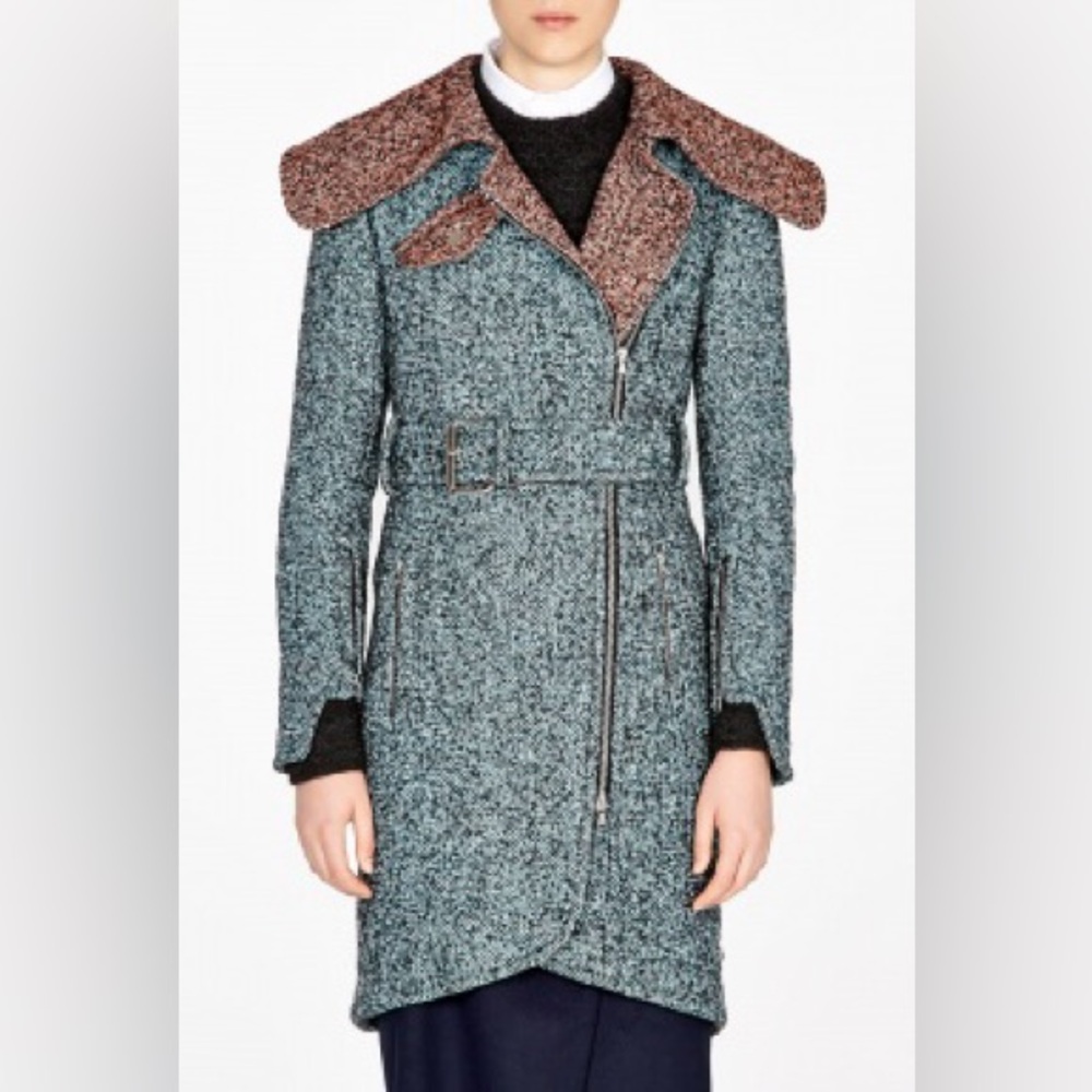 Carven Contrast Collar Tweed Jacket FR36 (Short Version)